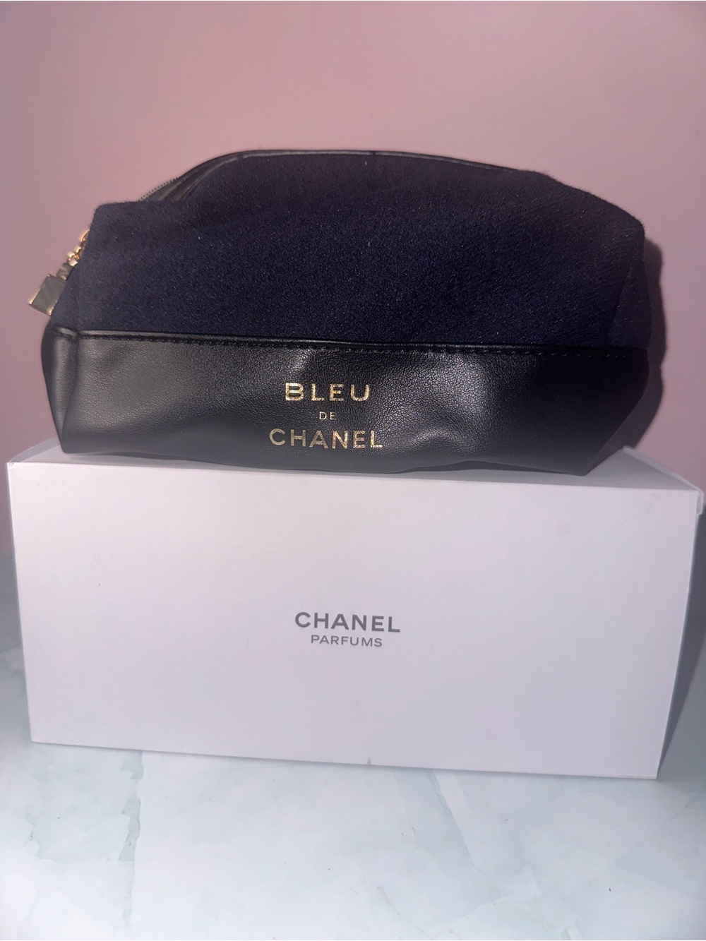 CHANEL Bleu de Chanel Black and Navy Cosmetic Pouch
